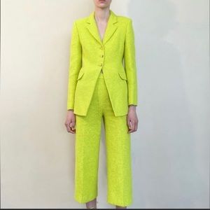 Zara lime green textured suit